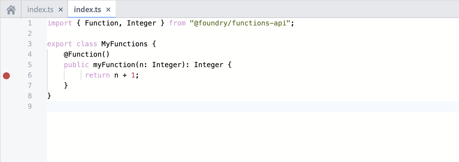 Debugger breakpoints.