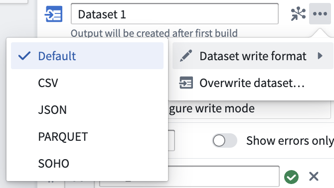 Configure write format