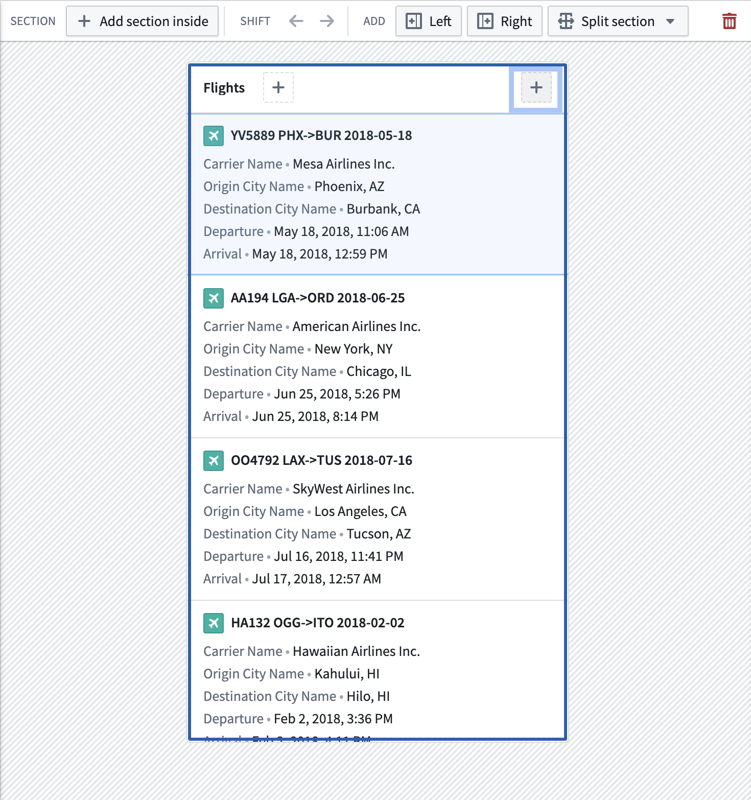 add button