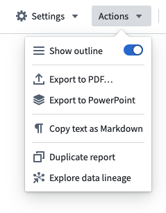 Export to PDF button