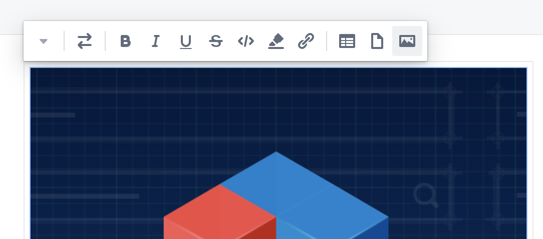 When editing a text cell in a dashboard, there is a new option in the toolbar to embed images directly into the text.