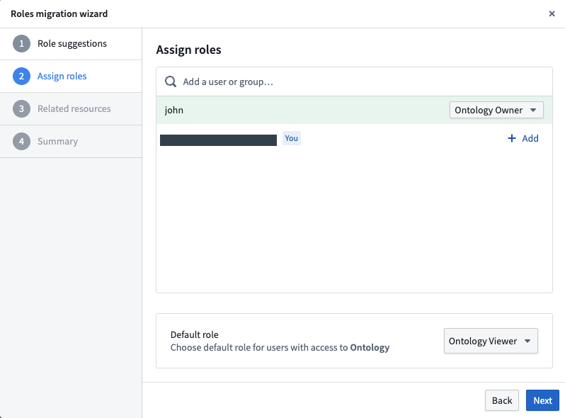 Migrating one resource assign roles.