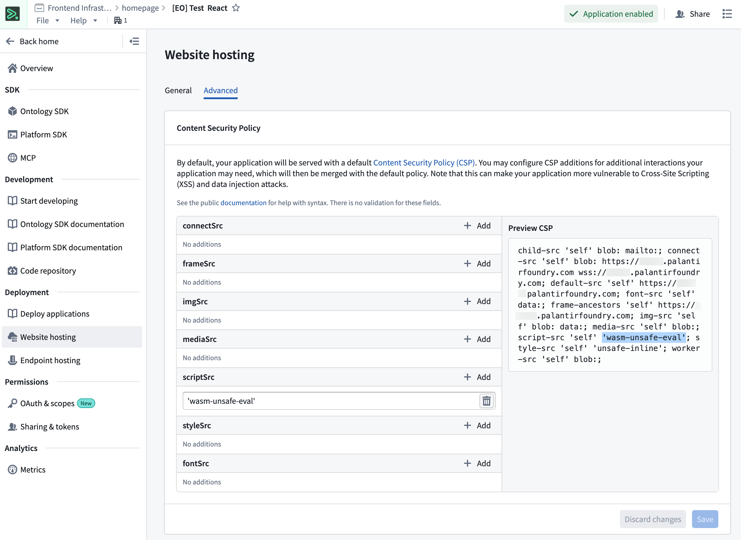 Wasm configuration settings.