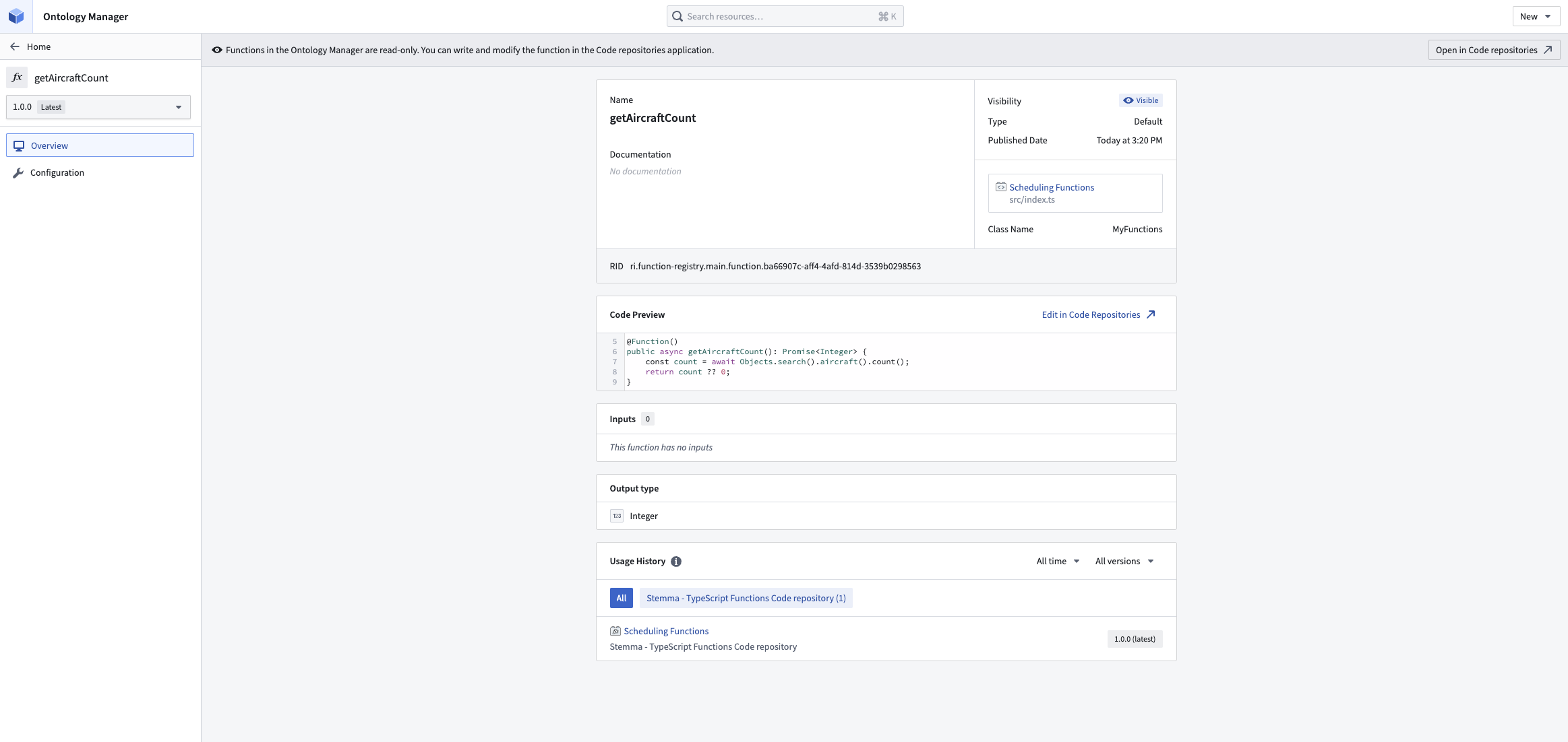 View function overview in Ontology Manager