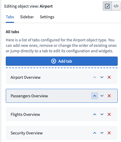 Move tabs in Object View editor sidebar