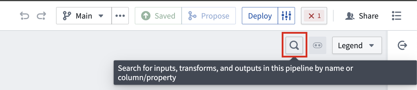 The Pipeline Builder search icon.