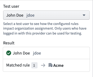 Test user rules