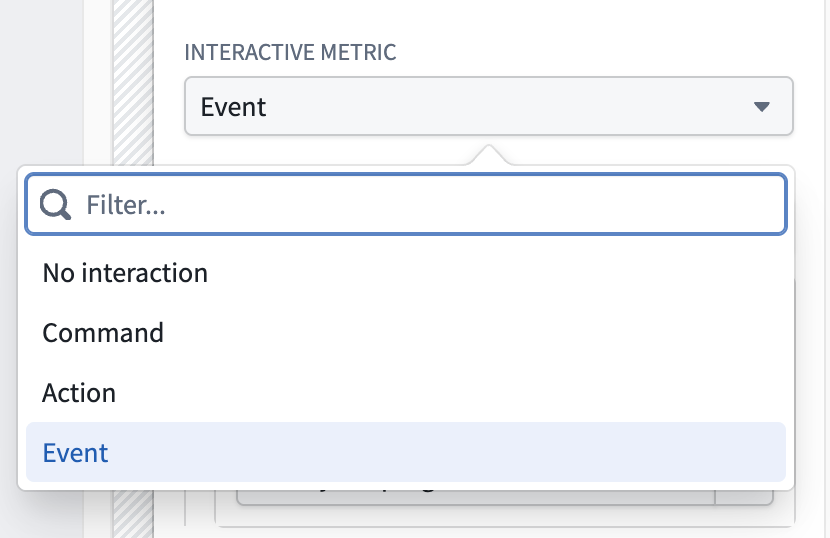 The Interactive metric configuration option is displayed in a Metric Card widget's setup window.