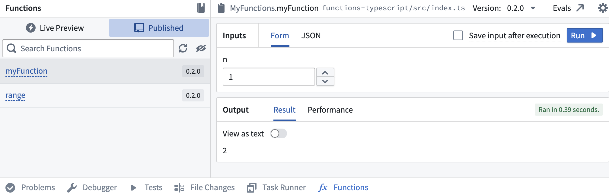 Run the new function in the functions helper.