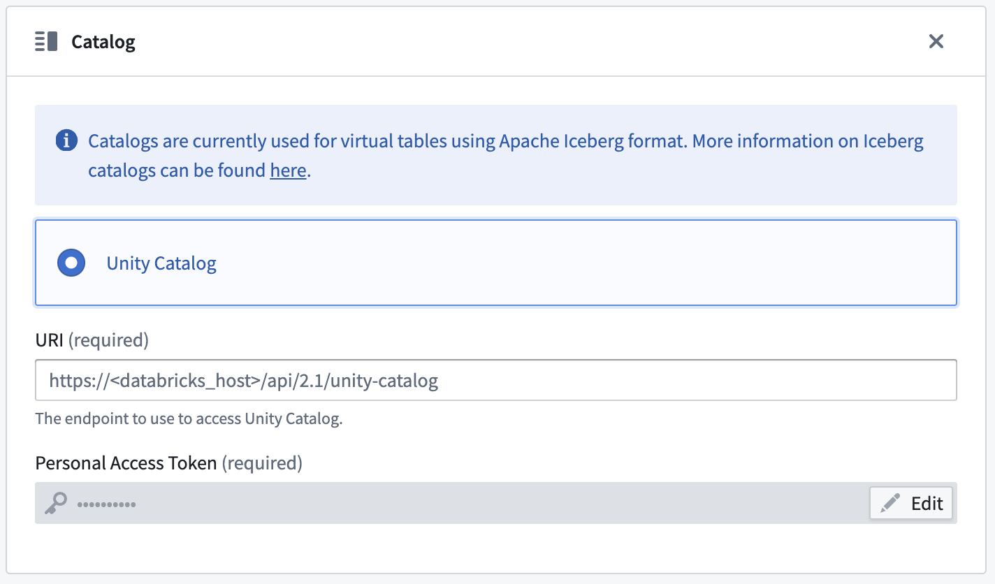Virtual Tables ABFS Catalog