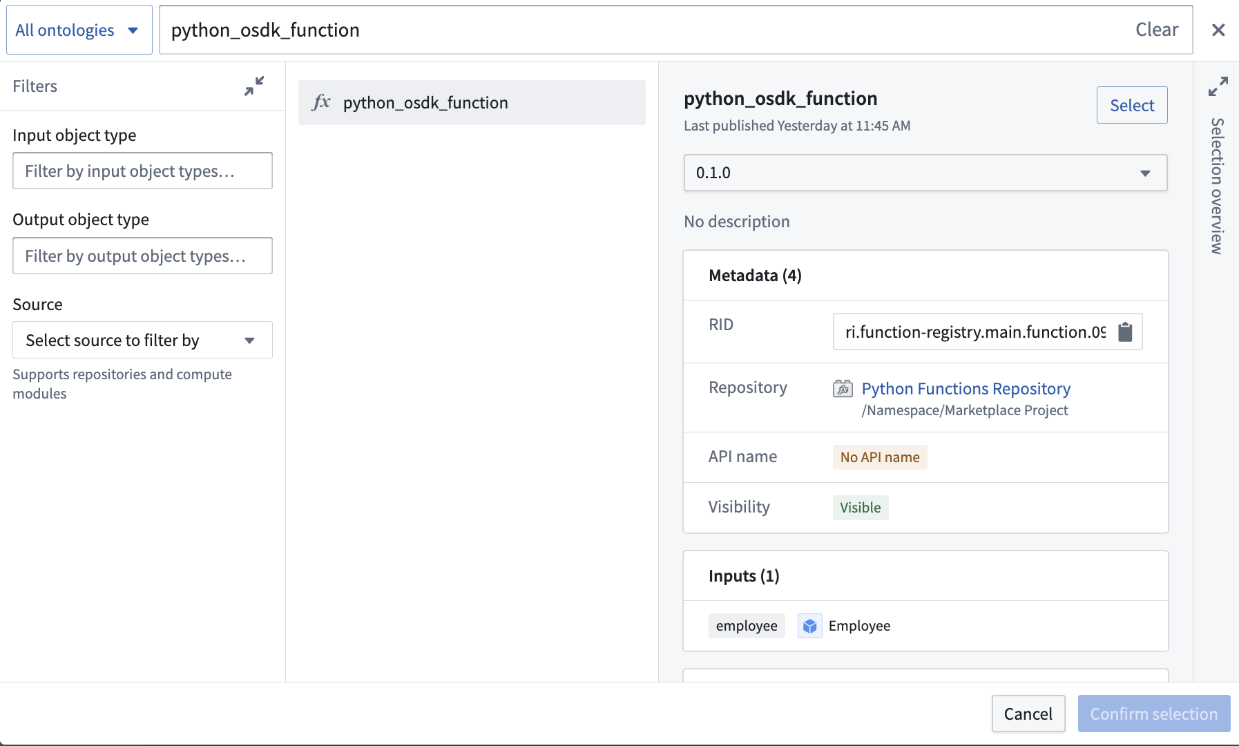 Search for a function.